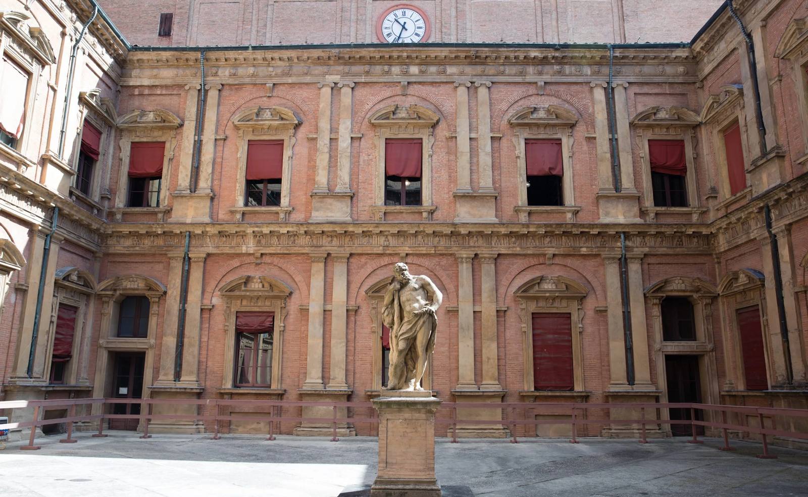The courtyard of the Archiginnasio in Bologna, the city where Laura Bassi taught